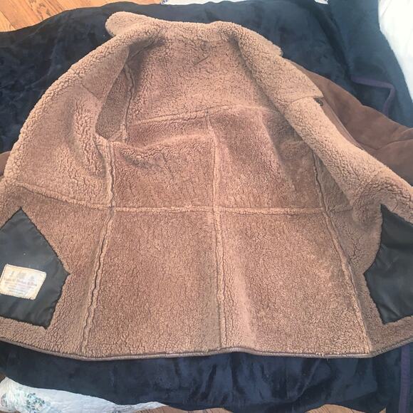 Unique VINTAGE 80's HANDPAINTED SHEEPSKIN SHEARLING Jacket from U.K. - Picture 3 of 10